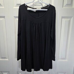 New Black Long Sleeve Flowy Casual Top – Size 1XL